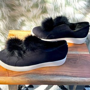 Steve Madden Black Sneakers with Faux Fur
